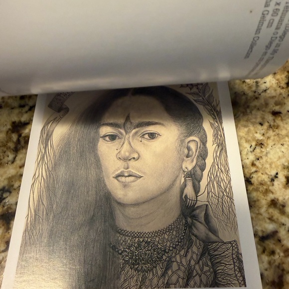 Handmade Frida Kahlo Crochet Doll in Yellow Dress with Teal Shawl - Picture 7 of 7